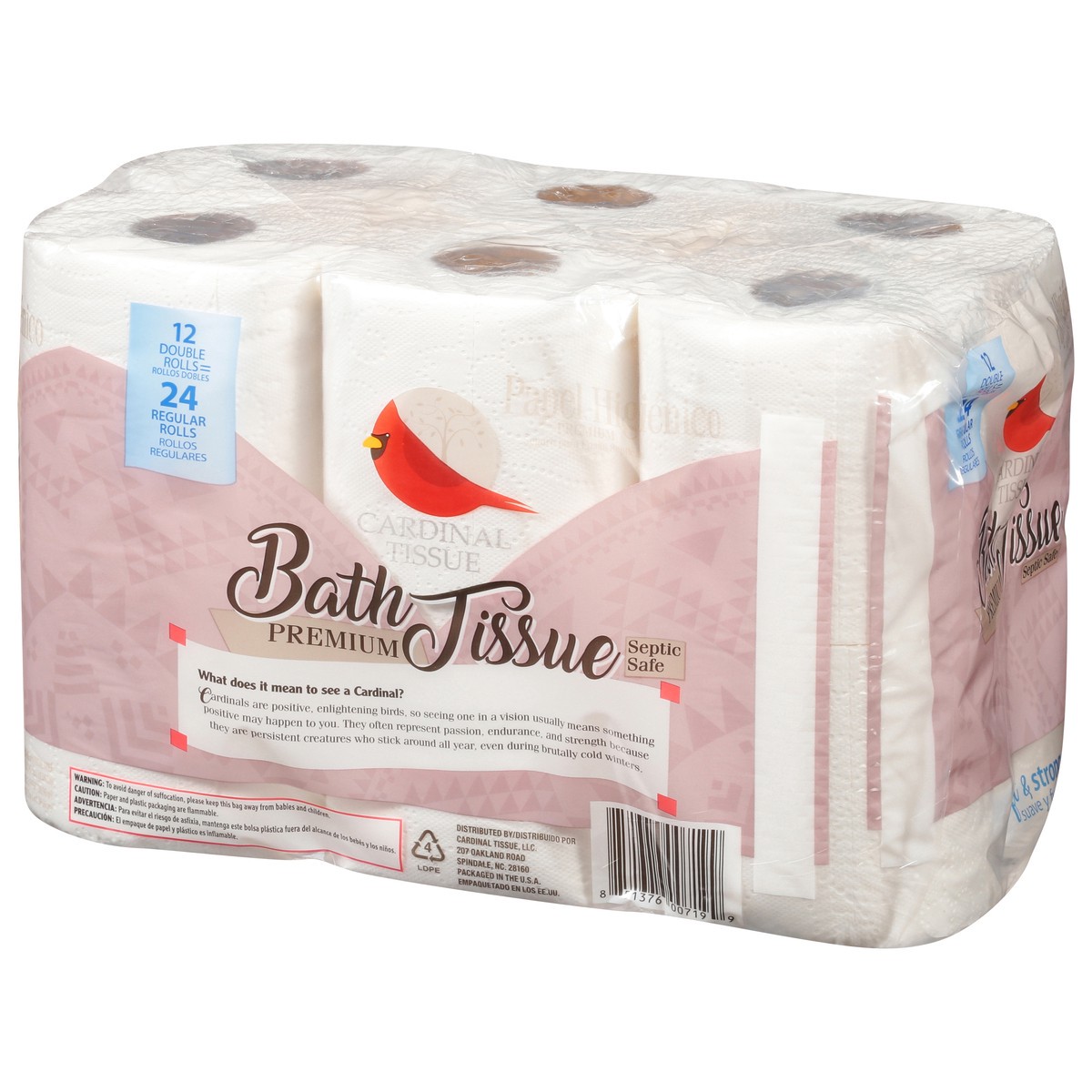 slide 7 of 9, Cardinal Tissue Premium Soft & Strong Bath Tissue 12 Rolls, 1 ct