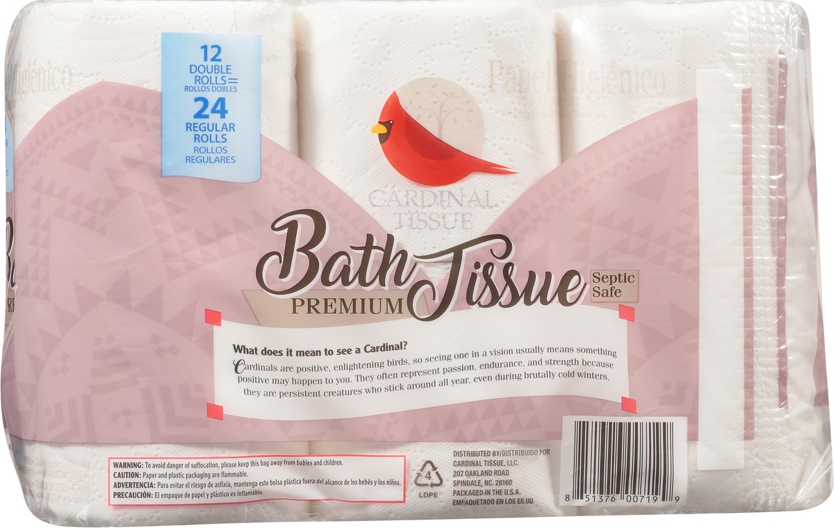 slide 9 of 9, Cardinal Tissue Premium Soft & Strong Bath Tissue 12 Rolls, 1 ct