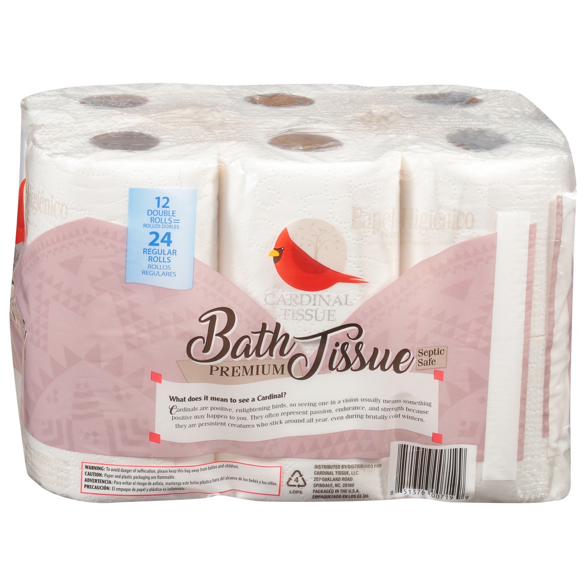 slide 1 of 9, Cardinal Tissue Premium Soft & Strong Bath Tissue 12 Rolls, 1 ct