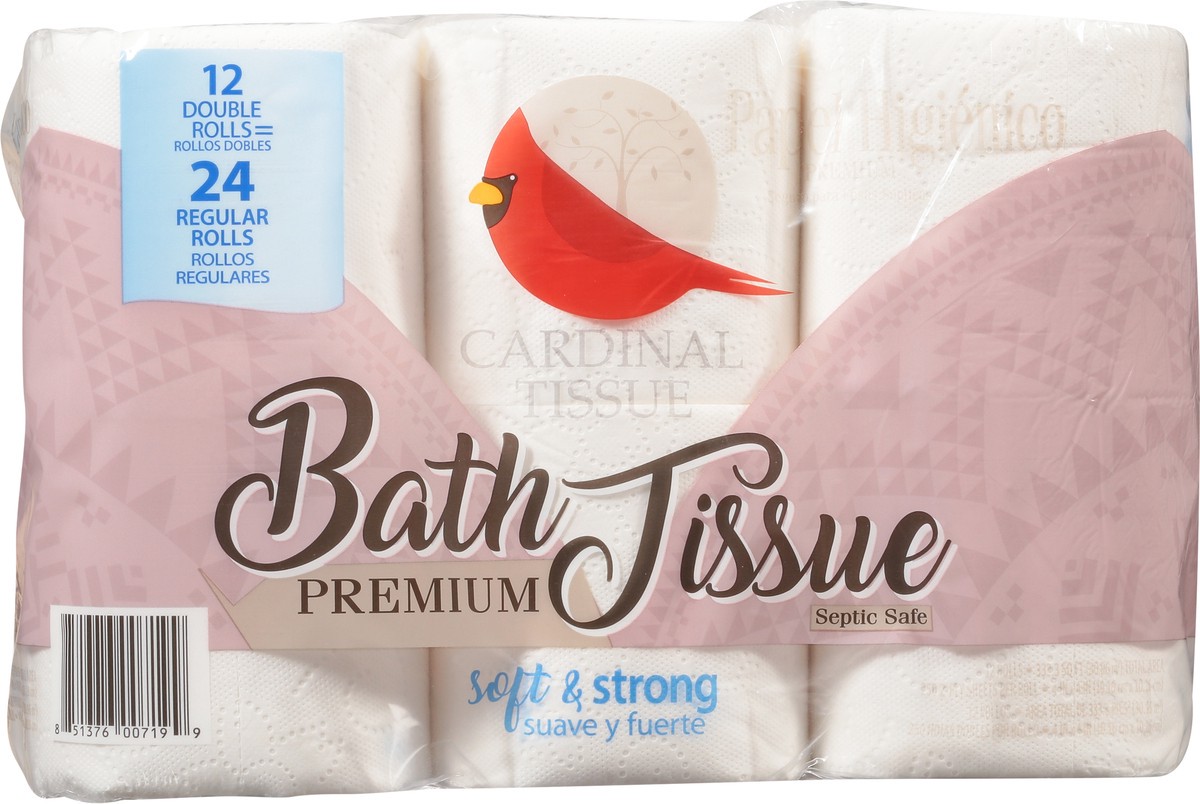 slide 2 of 9, Cardinal Tissue Premium Soft & Strong Bath Tissue 12 Rolls, 1 ct