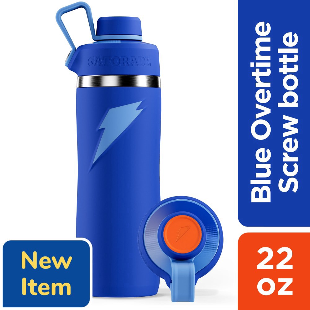 slide 1 of 3, Gatorade® Blue Screw Top Water Bottle, 22 oz