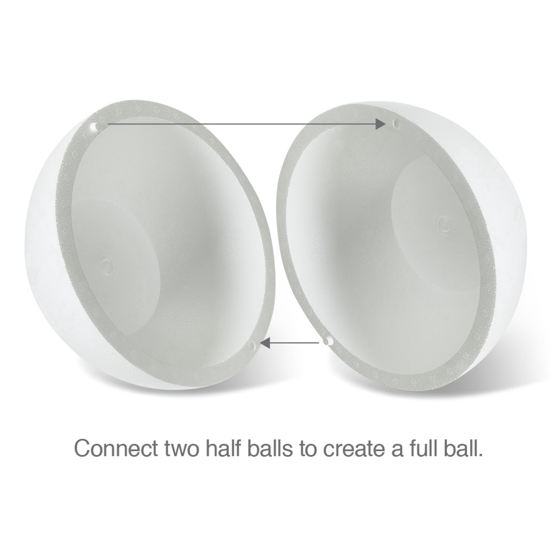 slide 7 of 10, Floracraft Smoothfōm 9.9" Hollow Foam Half Ball, 5 in x 9.9 in