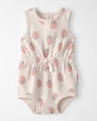 Littleplanet Baby Girl Organic Cotton Romper - Strawberry Print - 6M