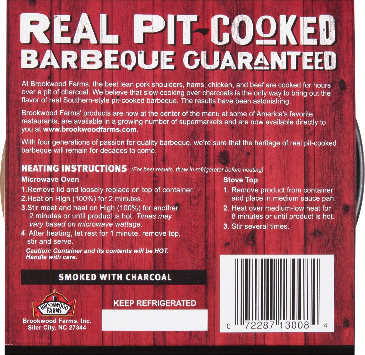slide 8 of 12, Brookwood Farms Real Pit-Cooked Pork Barbeque with Our Original BBQ Sauce 16 oz, 16 oz