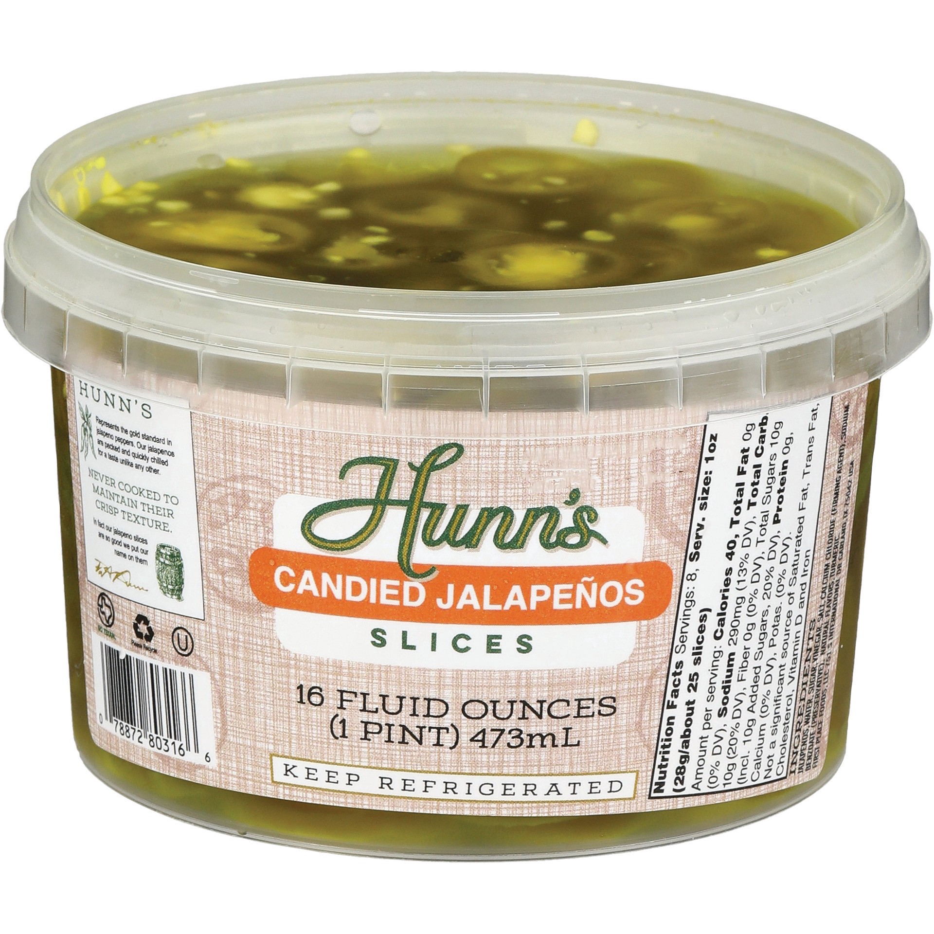 slide 1 of 1, Hunn's Sliced Candied Jalapenos, 16 oz