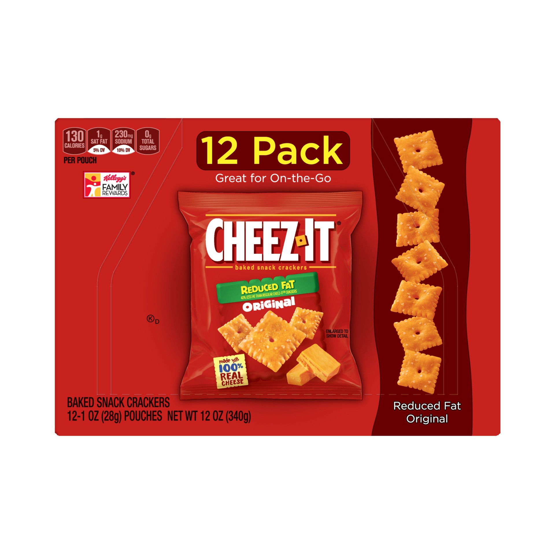 slide 3 of 7, Cheez-It Reduced Fat Baked Snack Crackers, 12 ct; 1.25 oz