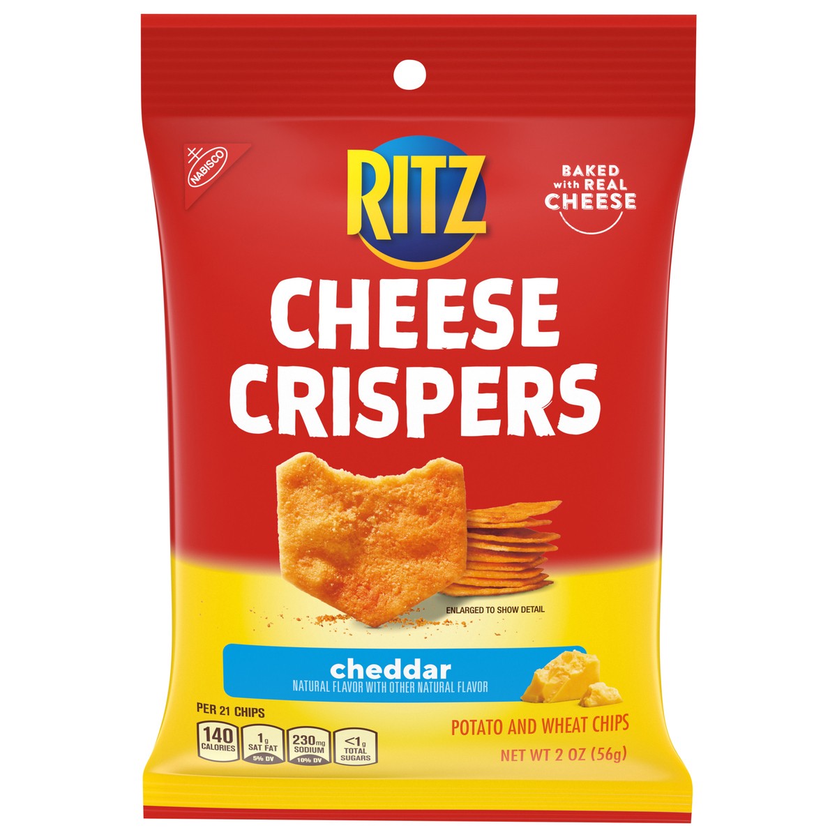 slide 1 of 12, RITZ Cheese Crispers Cheddar Chips, 2 oz, 2 oz