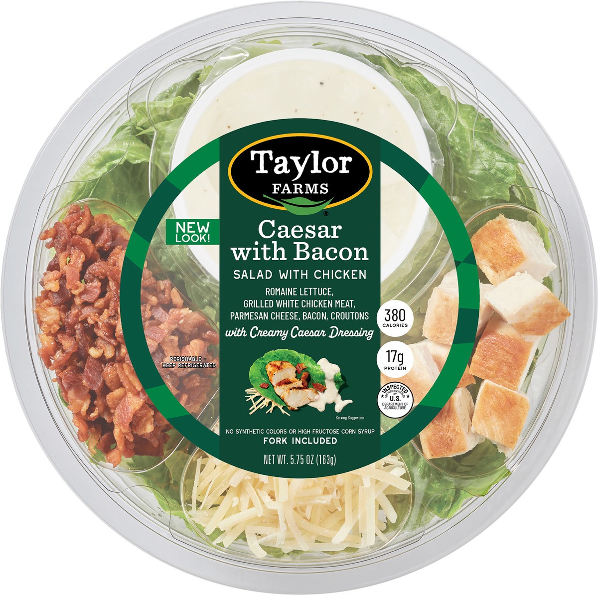 slide 3 of 3, Taylor Farms Caesar Salad with Chicken & Bacon 5.75 oz, 5.75 oz