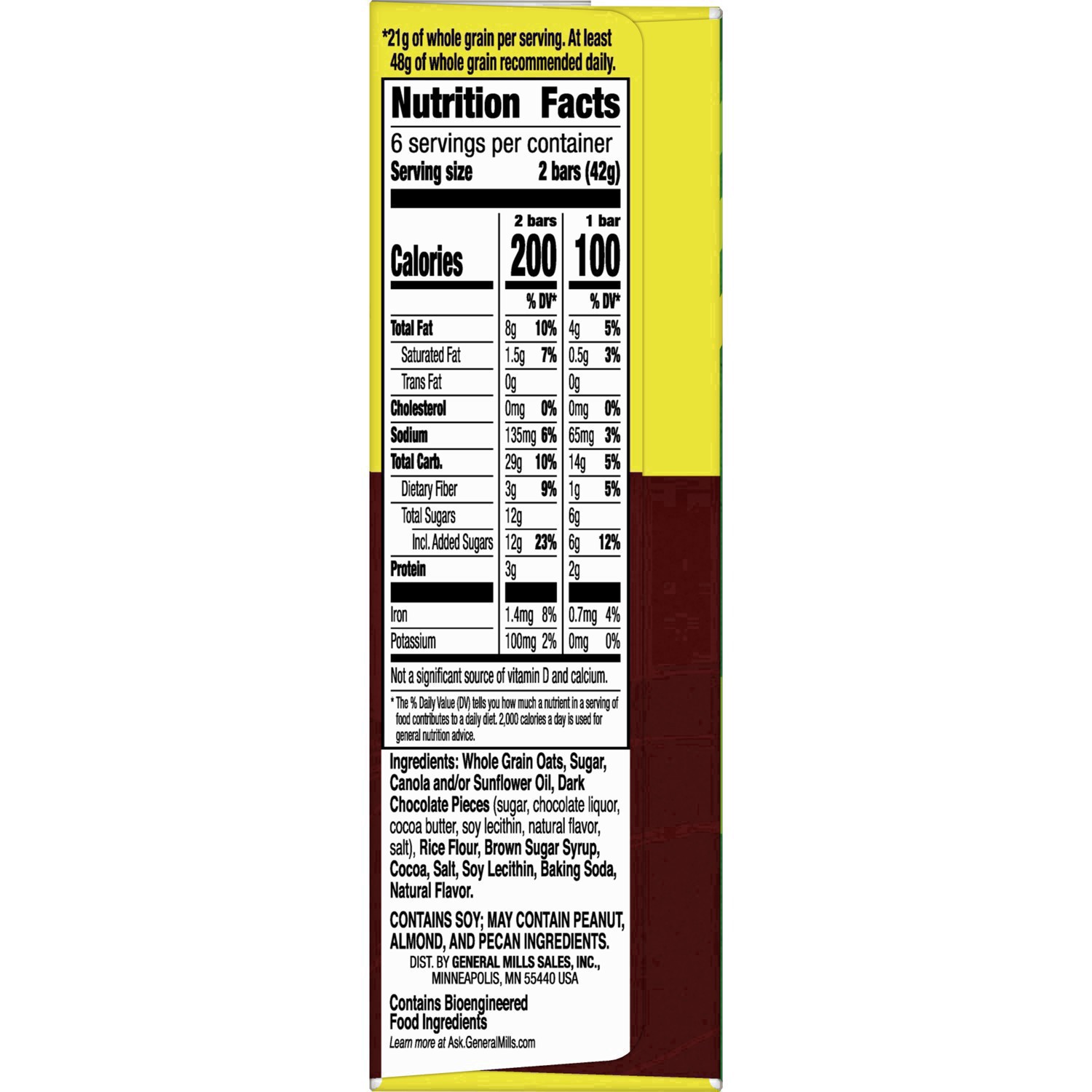 slide 67 of 137, Nature Valley Crunchy Granola Bars, Oats 'n Dark Chocolate, 6 ct, 12 bars, 6 ct