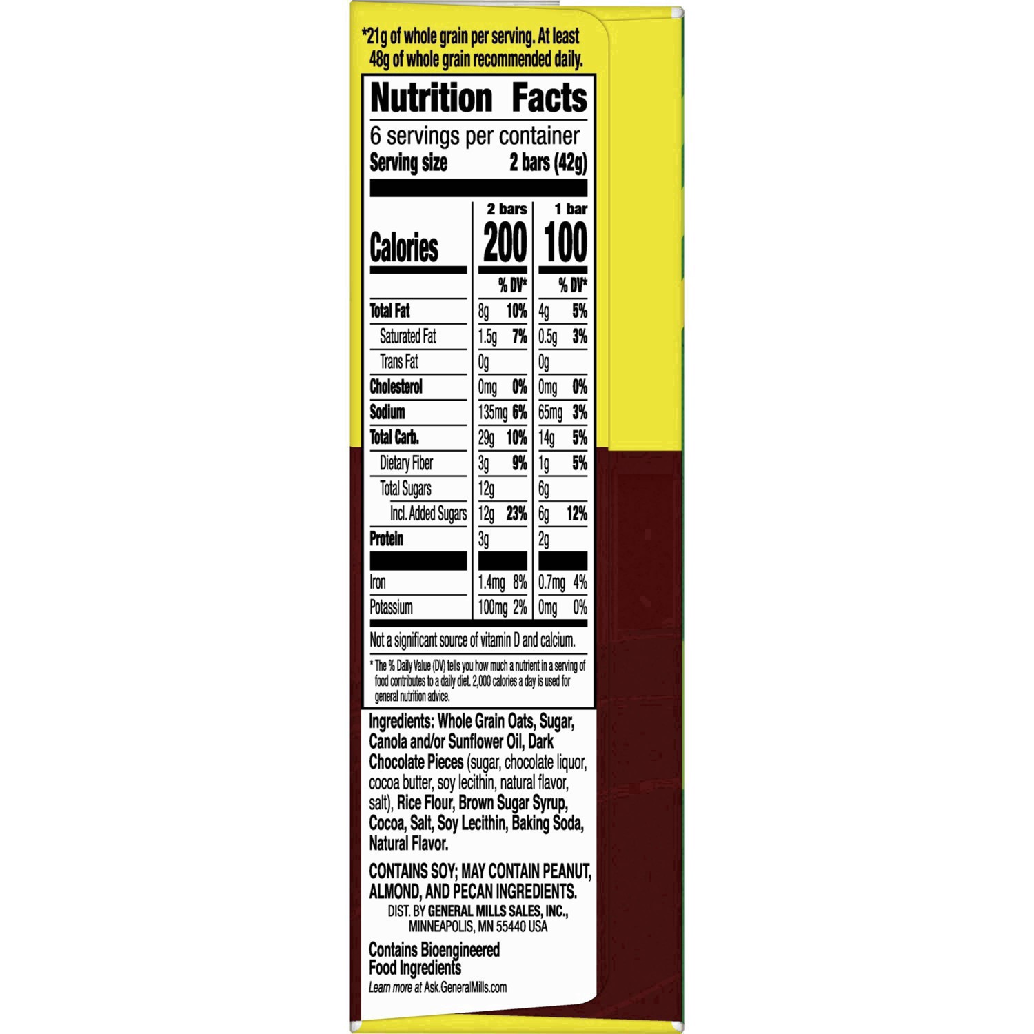 slide 69 of 137, Nature Valley Crunchy Granola Bars, Oats 'n Dark Chocolate, 6 ct, 12 bars, 6 ct
