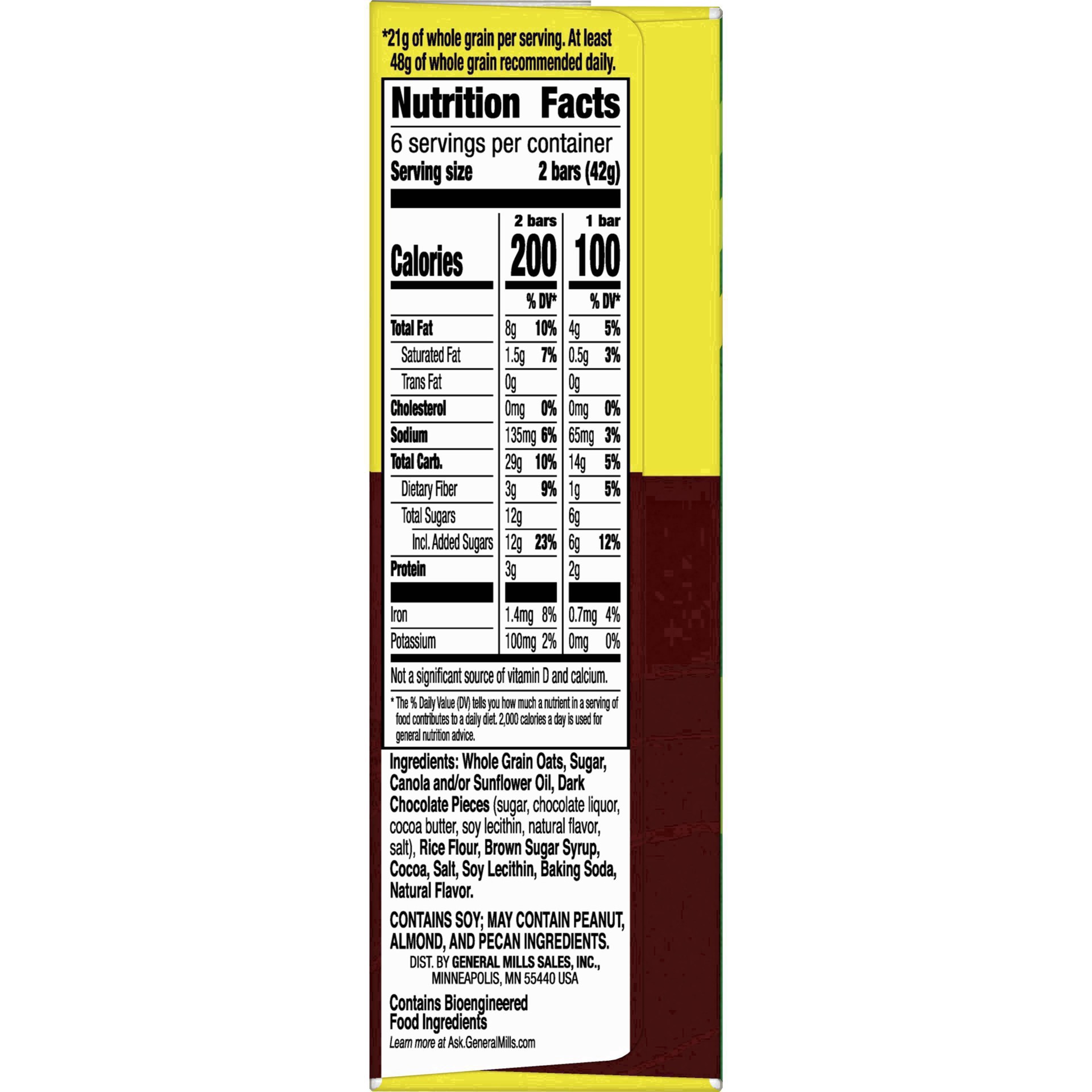 slide 45 of 137, Nature Valley Crunchy Granola Bars, Oats 'n Dark Chocolate, 6 ct, 12 bars, 6 ct
