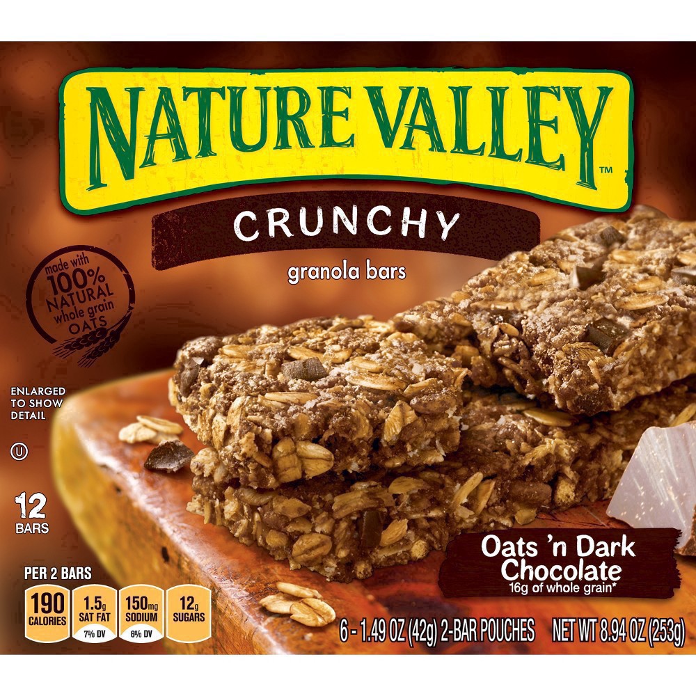 slide 103 of 137, Nature Valley Crunchy Granola Bars, Oats 'n Dark Chocolate, 6 ct, 12 bars, 6 ct