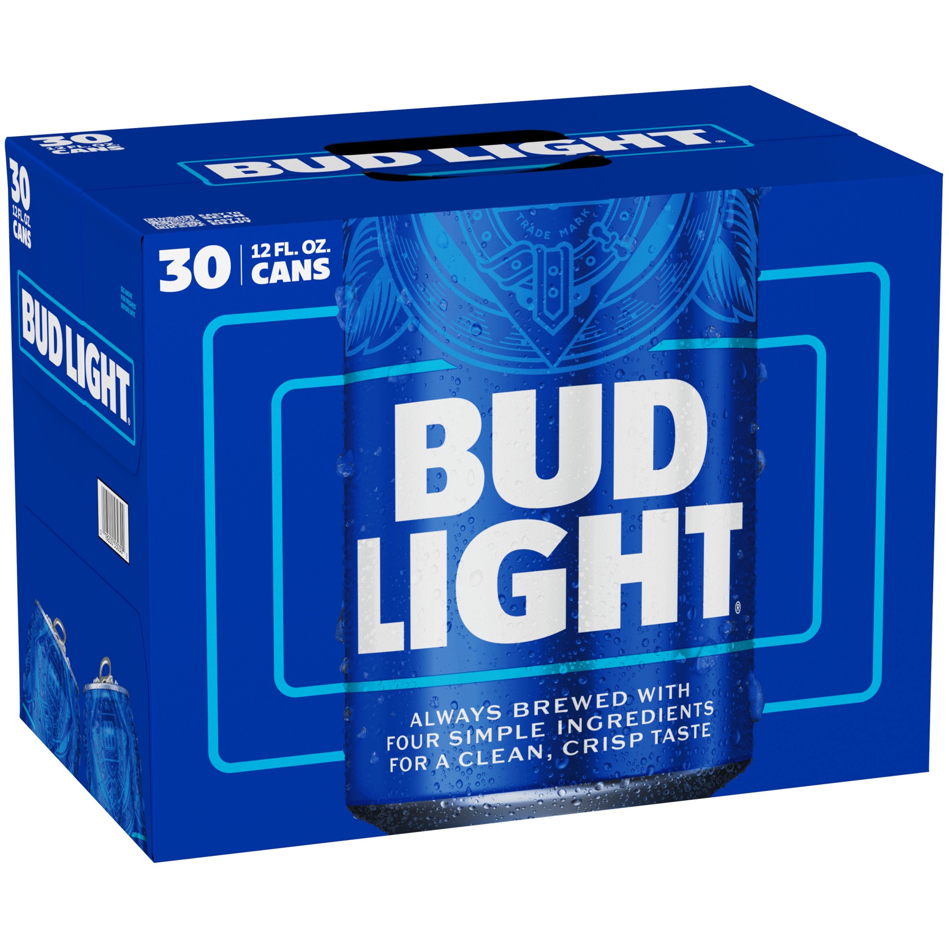 slide 1 of 44, Bud Light American Lager Beer 30 Pack, 12 fl oz Cans, 360 fl. oz