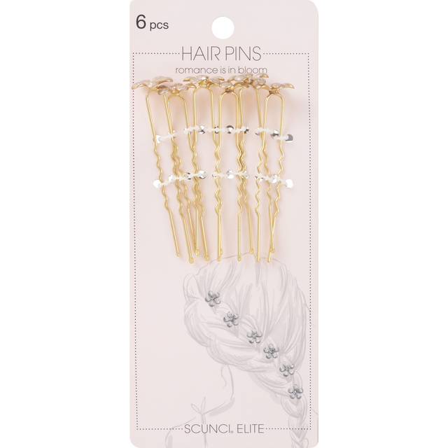 slide 1 of 1, scünci 6Pk Elle Hairpins, 6 ct