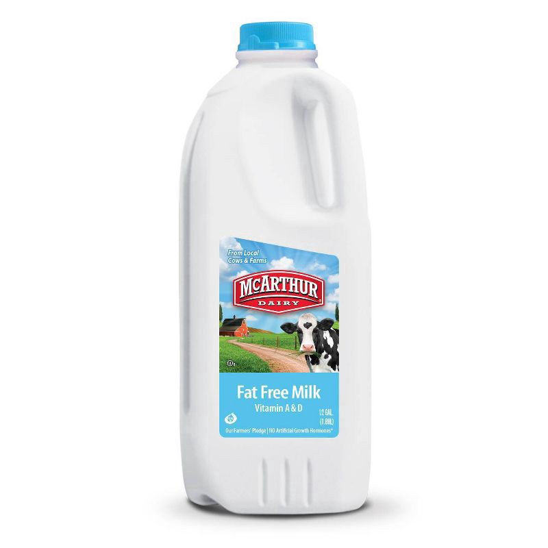 slide 2 of 2, McArthur Dairy Fat Free Milk 0.5 gal, 1/2 gal