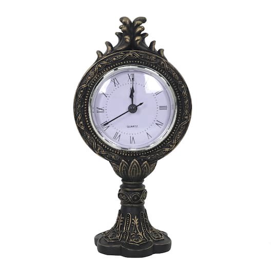 slide 1 of 2, 8.5" Antique Bronze Tabletop Clock By Ashland, 4.25 in x 3.25 in x 8.5 in