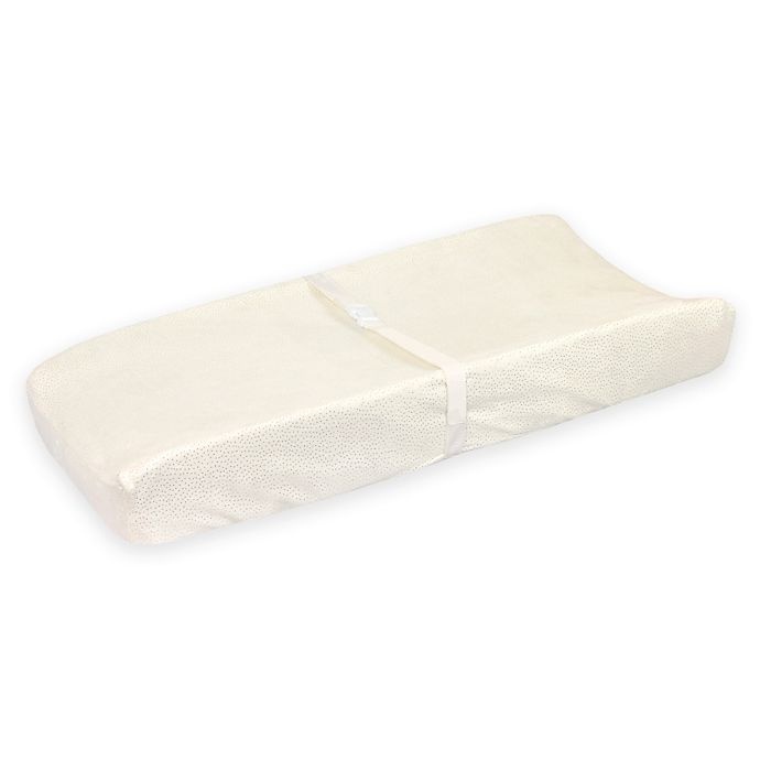 slide 1 of 3, Just Born Sparkle Velboa Changing Pad Cover - Ivory, 1 ct