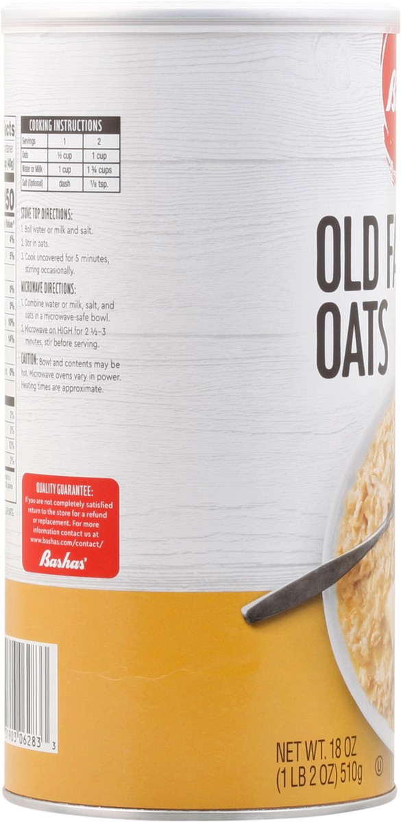 slide 4 of 13, Bashas Old Fash Oats, 18 oz