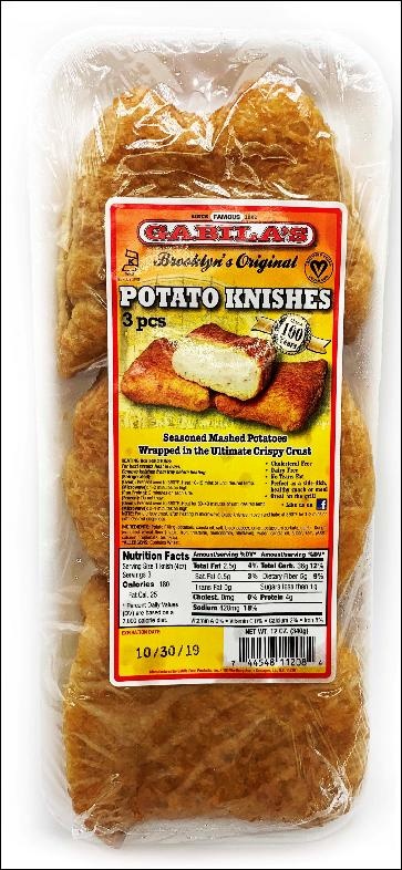 slide 1 of 1, Gabilas Food Gab Jr Sq Pot Knish, 12 oz