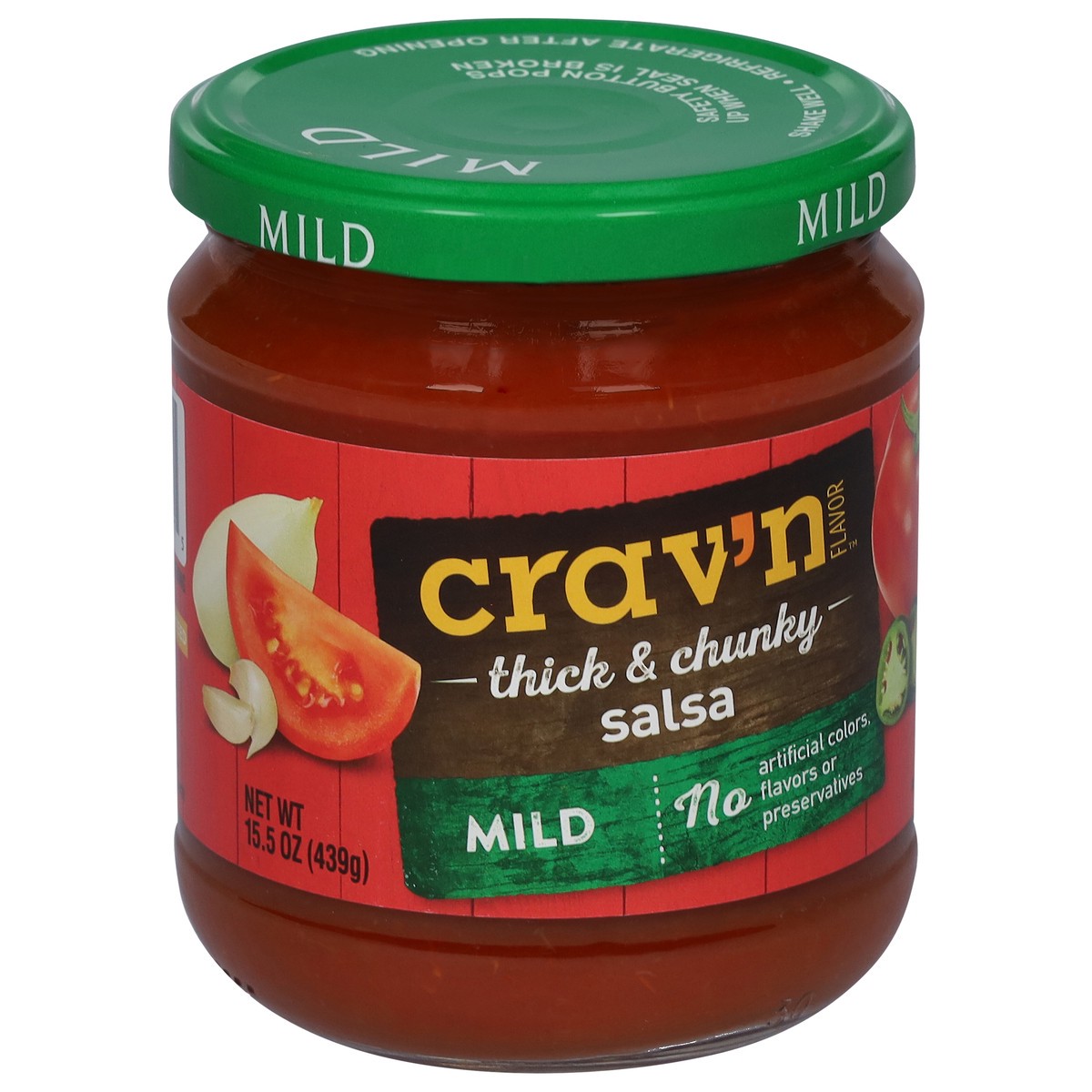 slide 3 of 9, Crav'n Flavor Cravn Mild Thick&Chunk Salsa, 15.5 oz