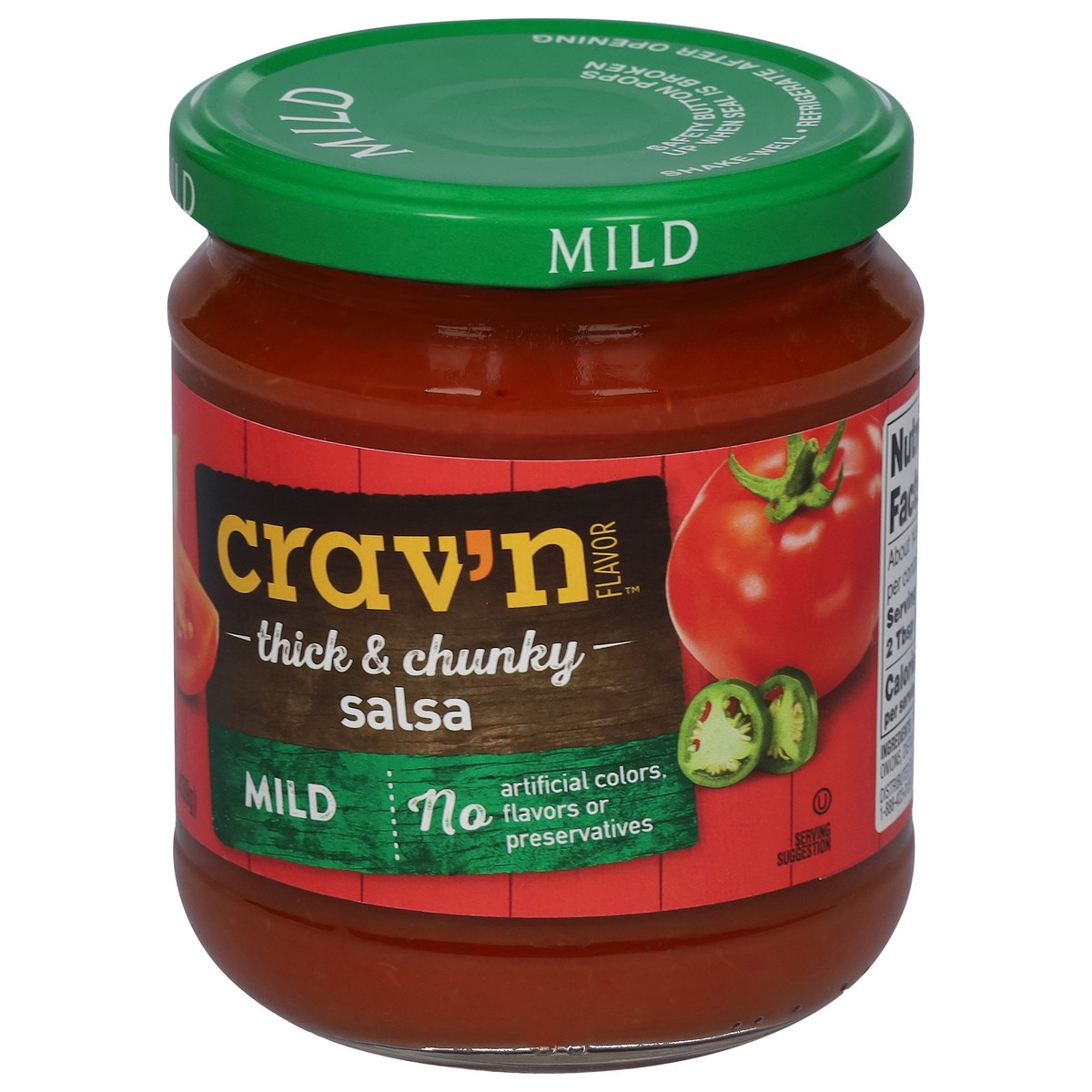 slide 2 of 9, Crav'n Flavor Cravn Mild Thick&Chunk Salsa, 15.5 oz