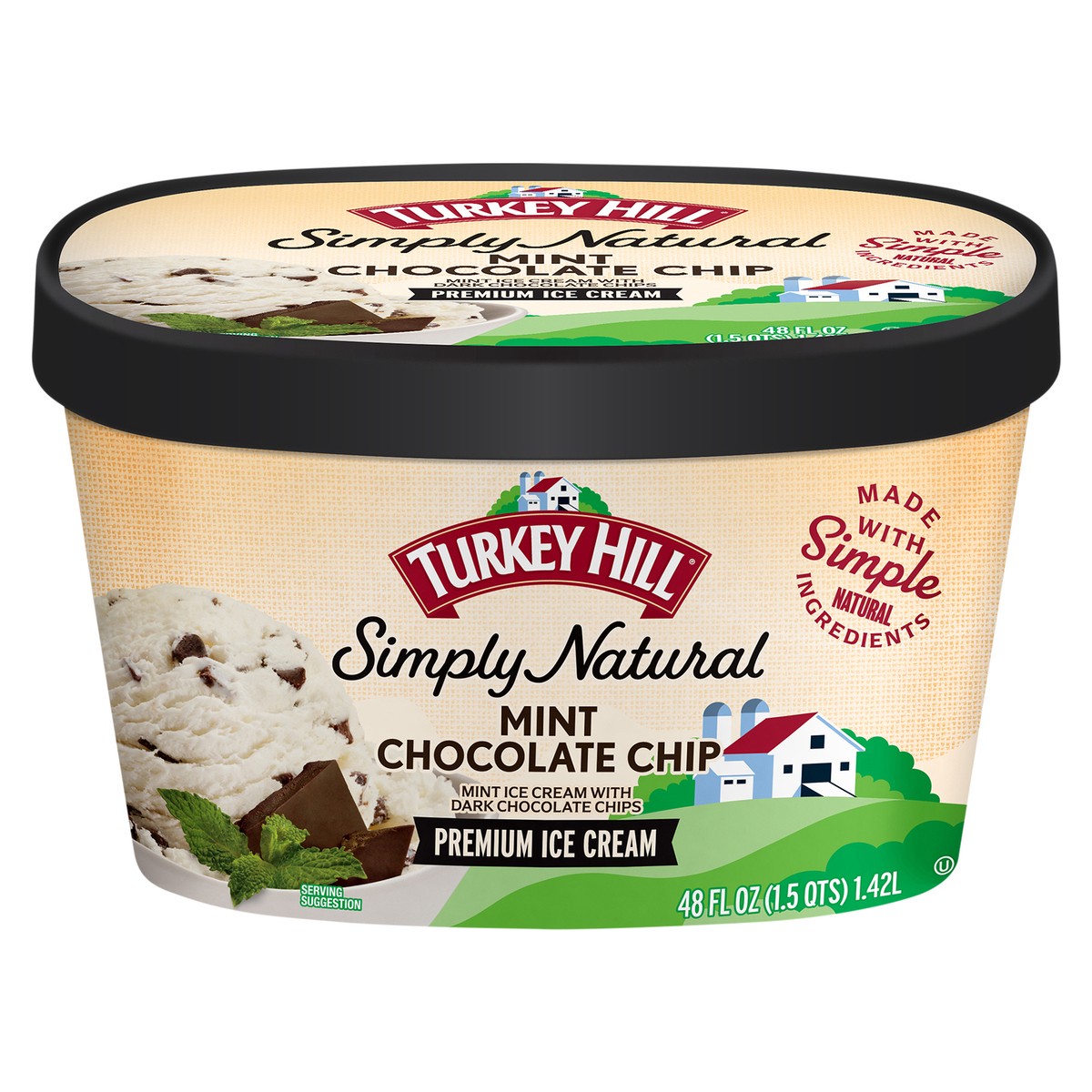 slide 1 of 2, Turkey Hill Mint Chocolate Chip, 48 fl oz