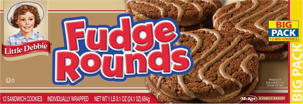 slide 5 of 13, Little Debbie Snack Cakes, Little Debbie Big Pack Fudge Rounds, 12 ct