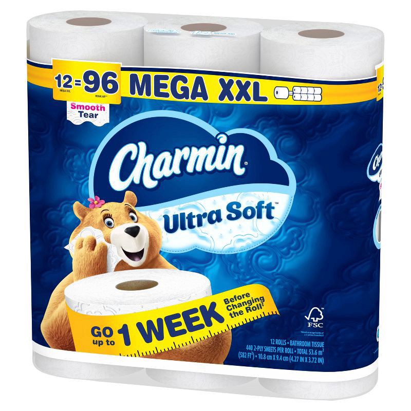 slide 15 of 16, Charmin Ultra Soft Toilet Paper - 12 Mega XXL Rolls, 12 ct