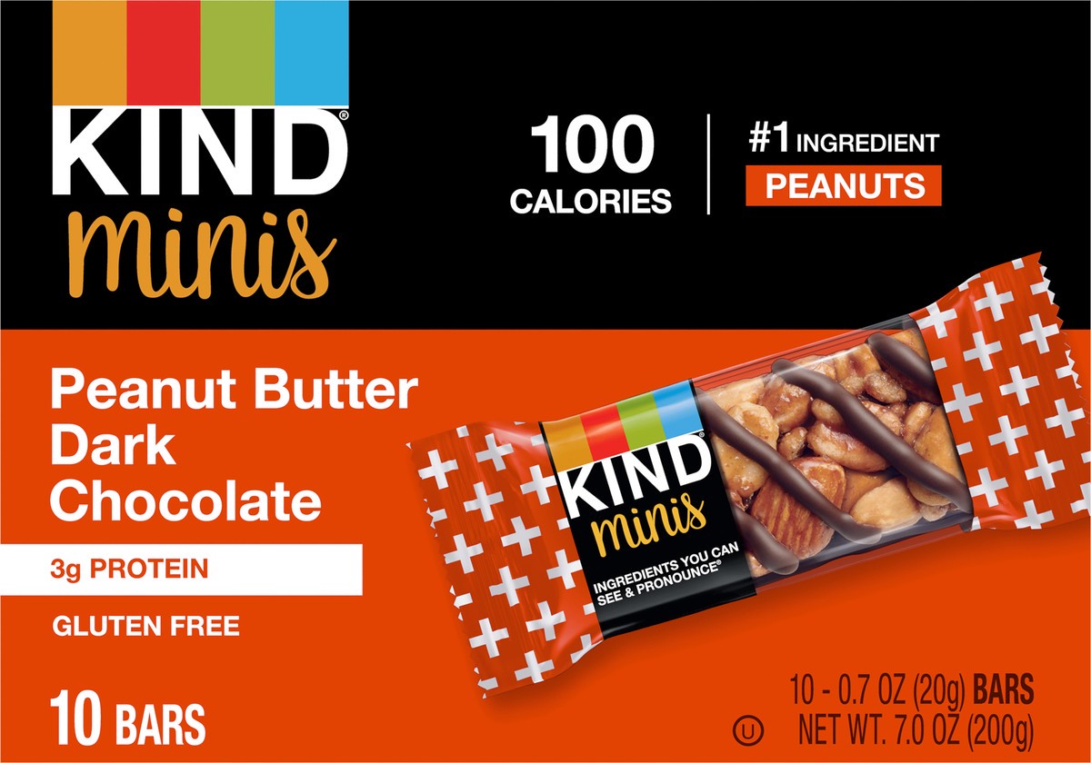 slide 2 of 2, KIND® minis, peanut butter dark chocolate, 7 oz