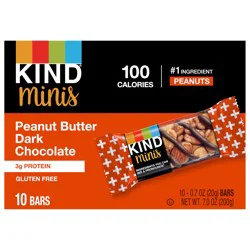 Kind Minis Peanut Butter Dark Chocolate Bars, 0.7 oz, 10 Ct