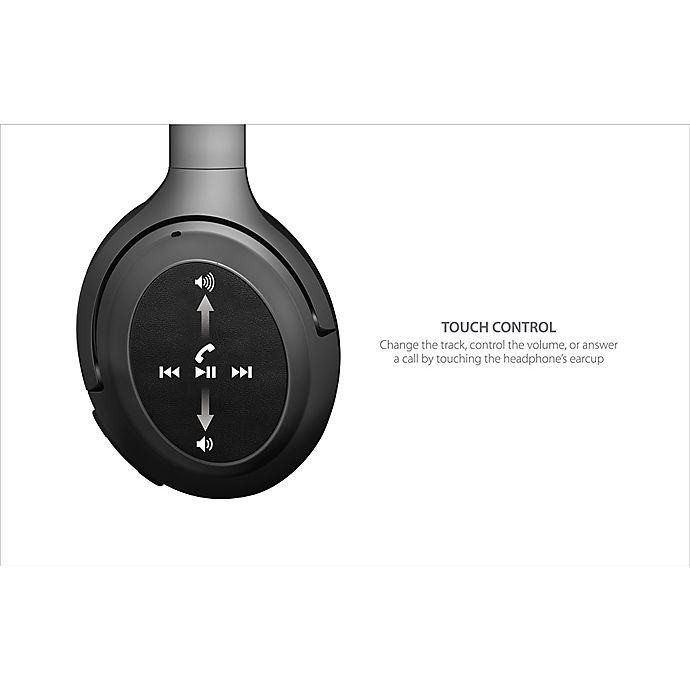 slide 2 of 11, Brookstone Wireless Noise-Cancelling Headphones - Black, 1 ct