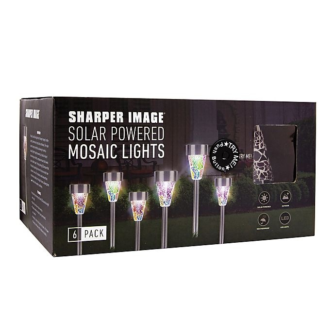 slide 5 of 5, Sharper Image Solar Mosaic Stake Lights, 6 ct