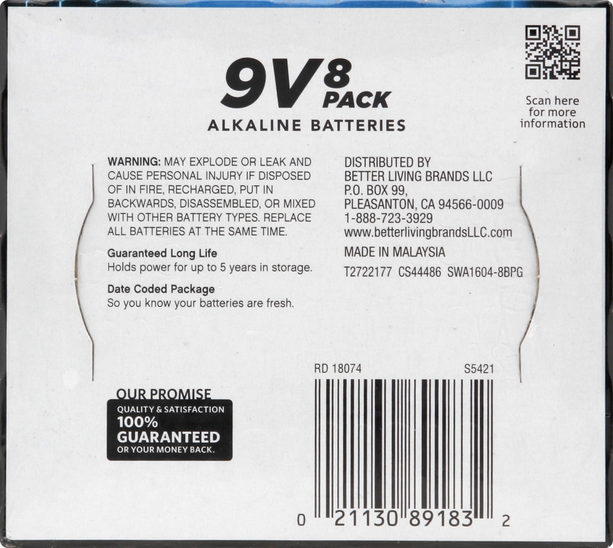 slide 4 of 9, Signature Select Family Pack 9V Alkaline Batteries 8 ea, 