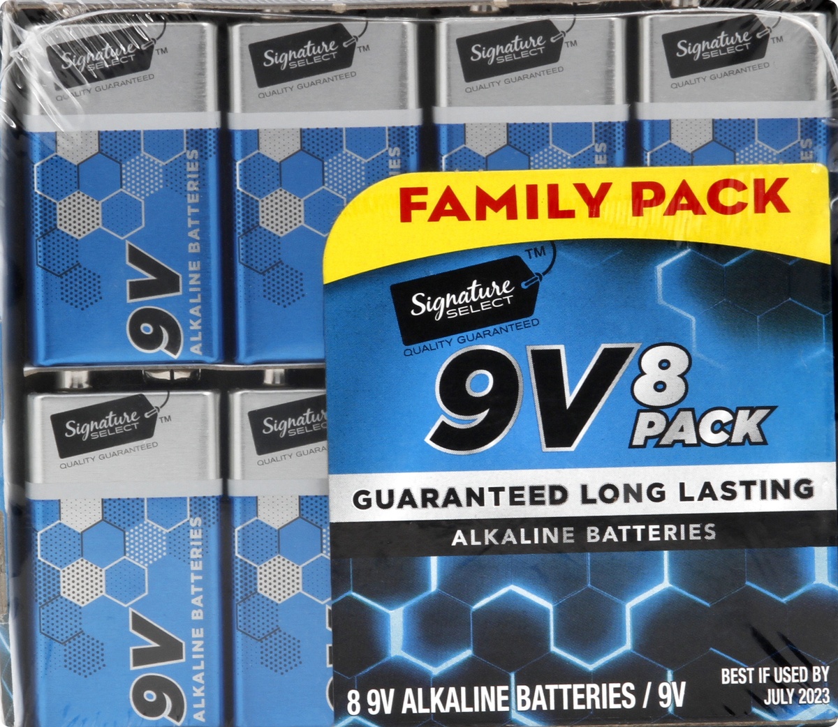 slide 5 of 9, Signature Select Family Pack 9V Alkaline Batteries 8 ea, 