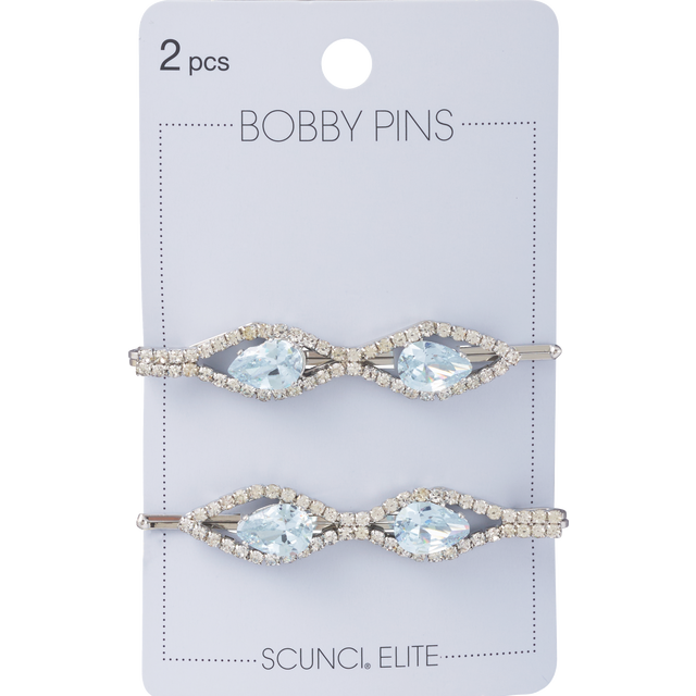slide 1 of 1, scünci Rhinestone Geo Bobby Pin, 2 ct