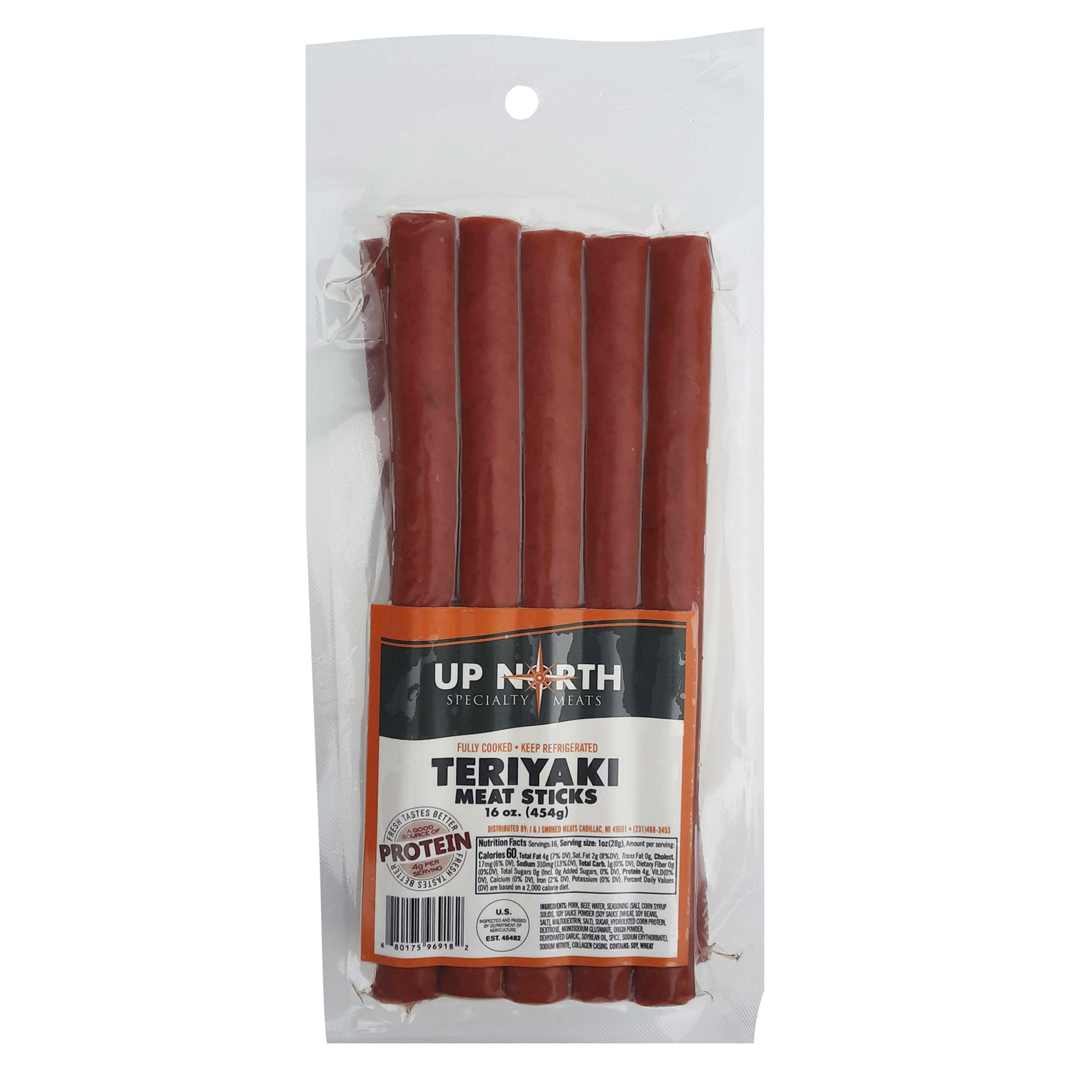 slide 1 of 1, OTHER-NATIONAL Up North Teriyaki Meat Sticks, 16 oz, 16 oz