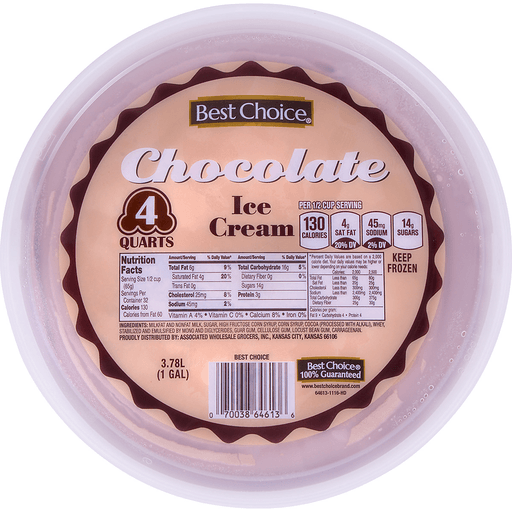 slide 1 of 1, Best Choice Chocolate Ice Cream Pail, 4 qt