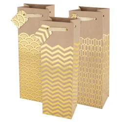 True Kraft And Gold Wine Bag Astmt - Ea