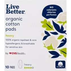 Live Better Organic Cotton Maternity Pads, 10 CT