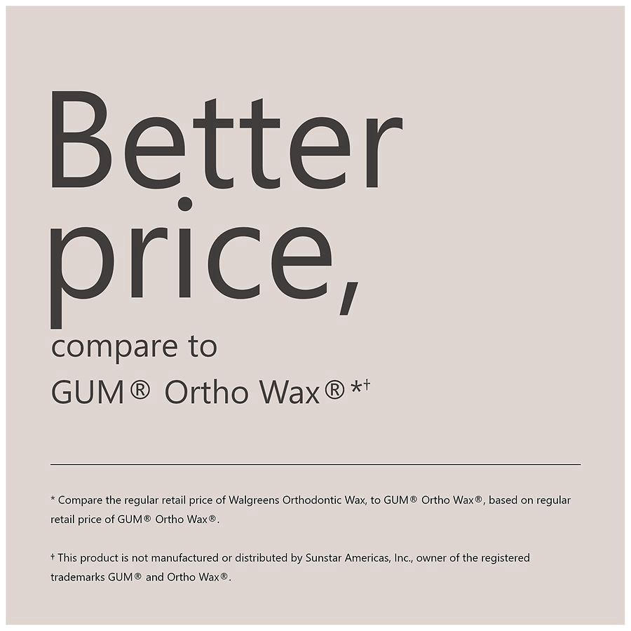 slide 5 of 5, Walgreens Orthodontic Wax Mint, 2 ct