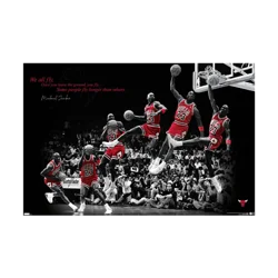 Michael Jordan "We All Fly" Chicago Bulls Poster, (22.3" x 34")