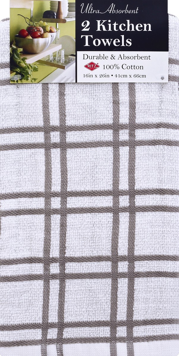 slide 2 of 2, Ritz Titanium Multi Check Ultra Absorbent Kitchen Towels 2 Each, 2 ct
