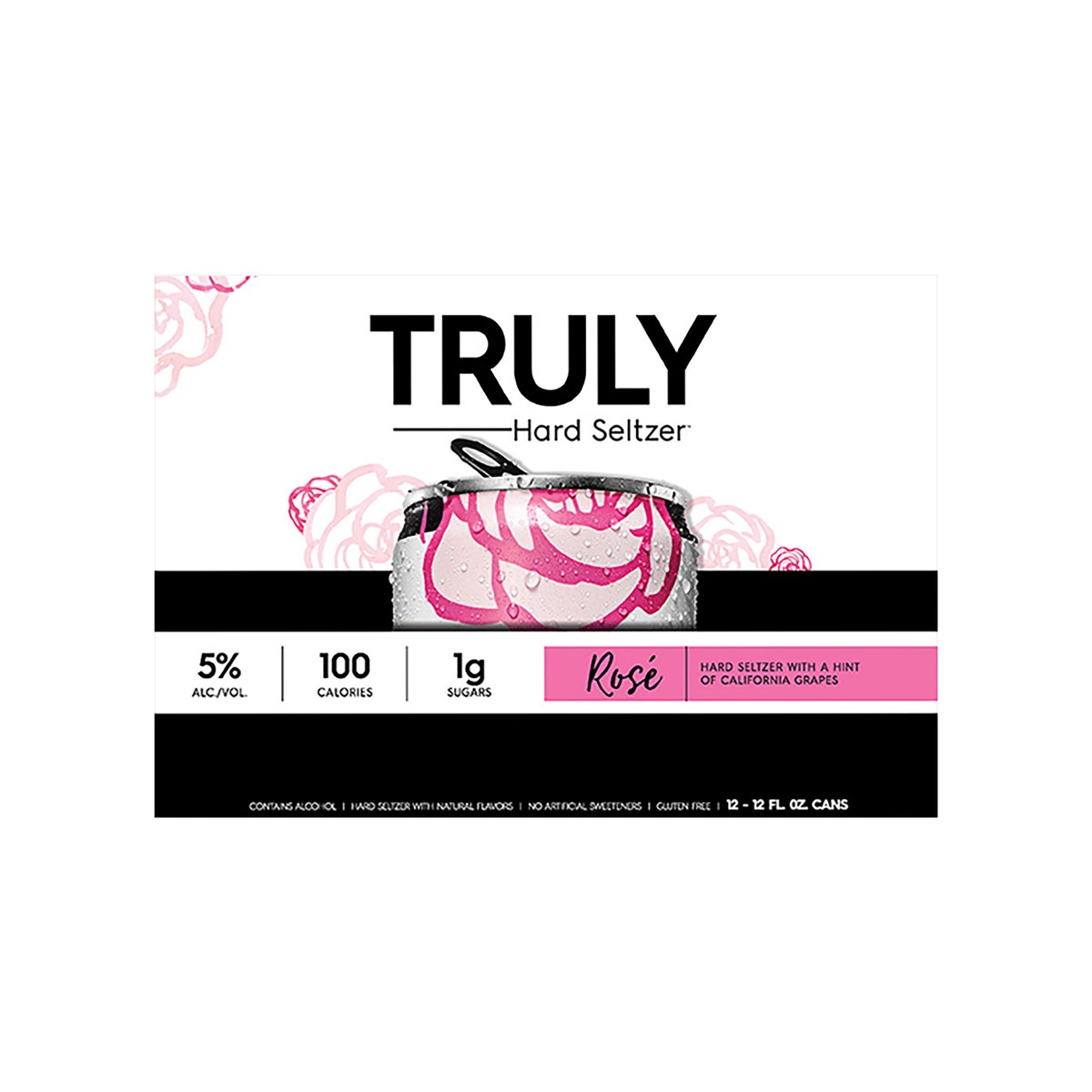 slide 1 of 1, Truly Hard Seltzer Rose, Spiked & Sparking Water (12 fl. oz. Can, 12pk.), 12 ct; 12 oz