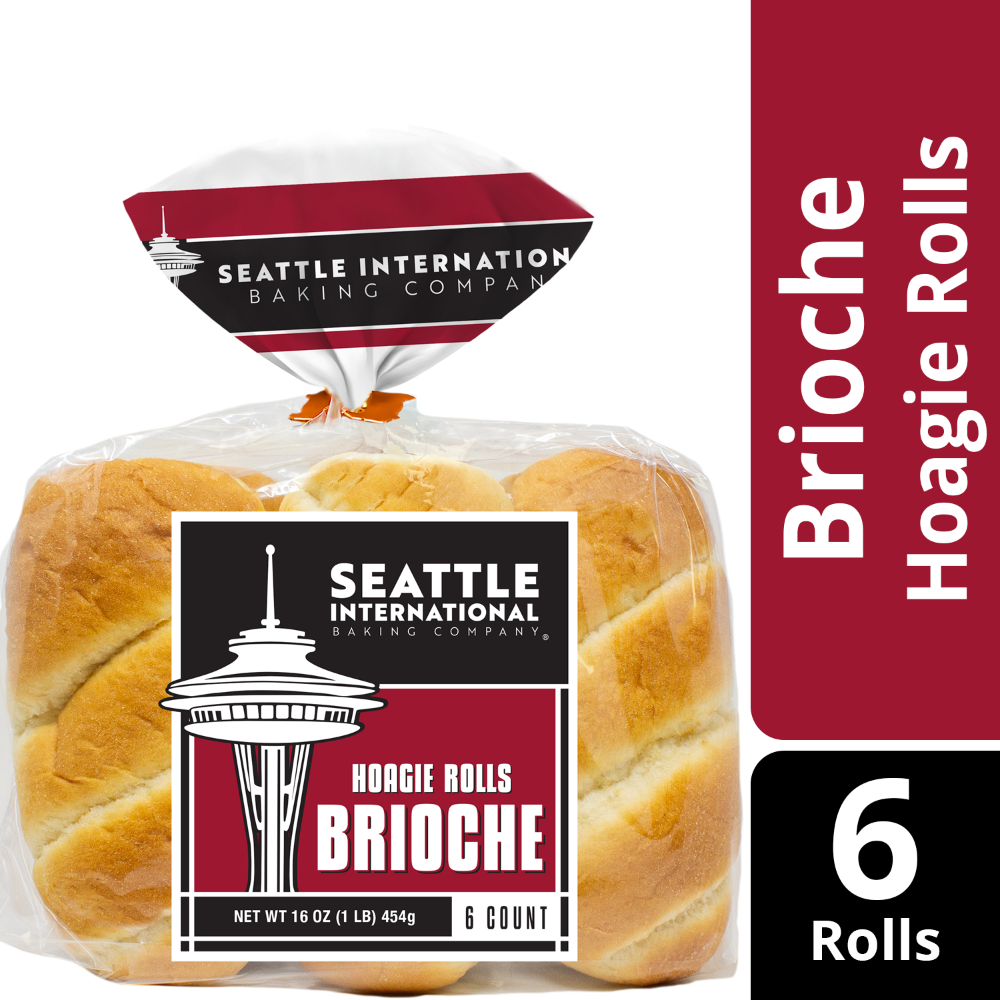 slide 3 of 4, Seattle International Baking Company® Brioche Hoagie Rolls, 6 ct