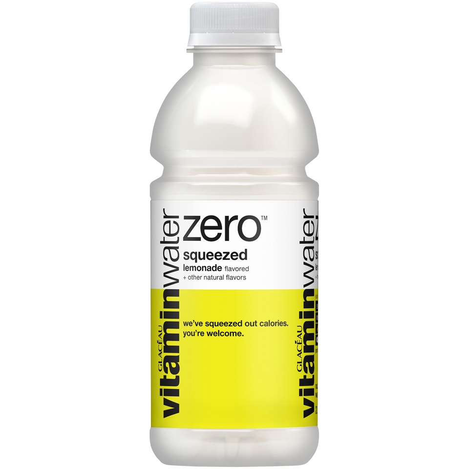 slide 2 of 5, vitaminwater Vitamin Water Zero Sugar Squeezed Lemonade Nutrient Enhanced Water, 20 fl oz