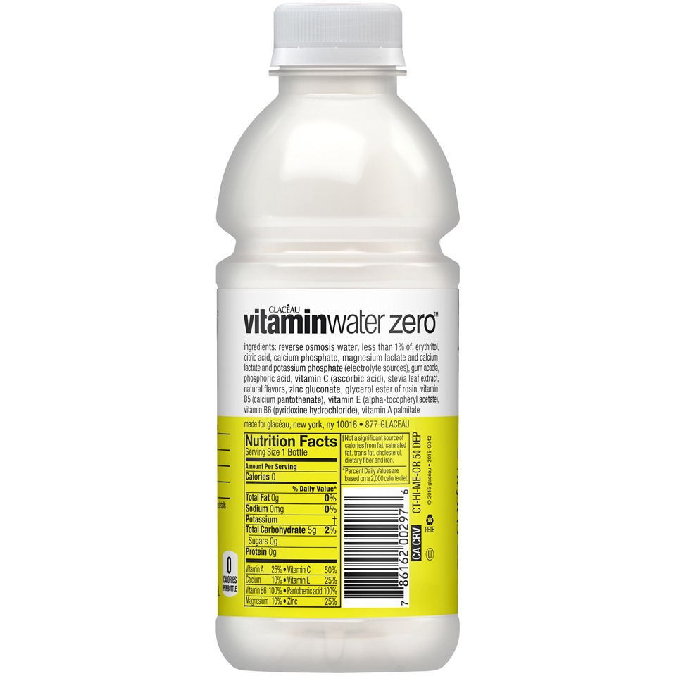 slide 3 of 5, vitaminwater Vitamin Water Zero Sugar Squeezed Lemonade Nutrient Enhanced Water, 20 fl oz