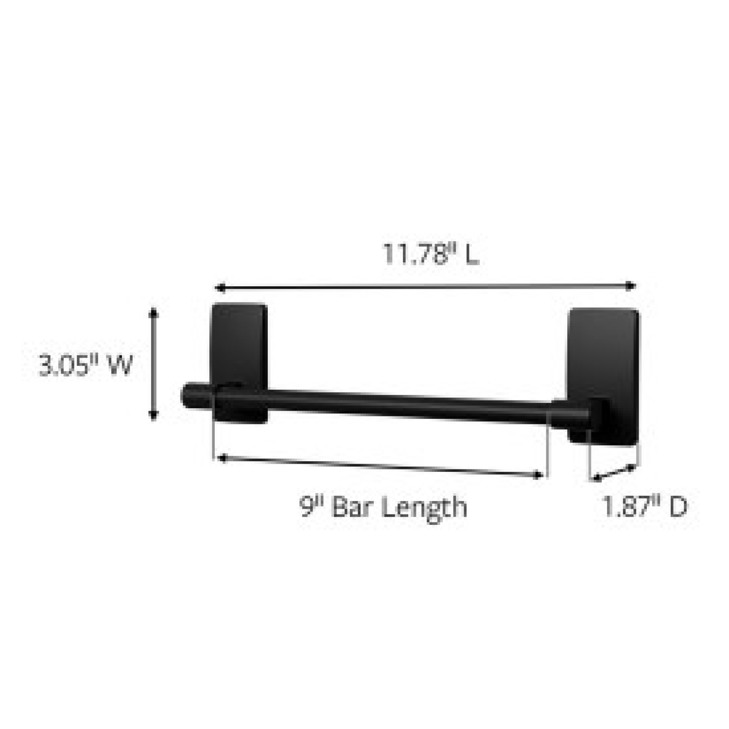 slide 2 of 2, 3M Command Bath Blk Towel Bar BATH 42-MB, 1 ct