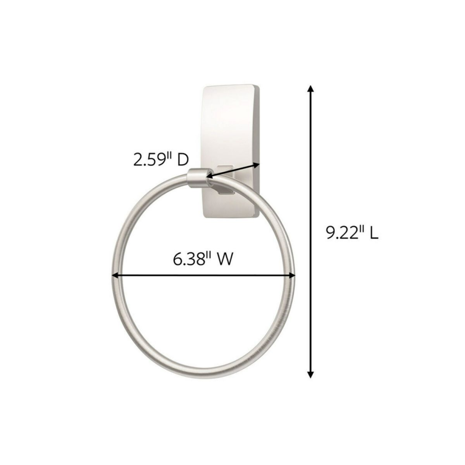 slide 2 of 4, 3M Command Bath Towel Ring Satin Nickel, 1 ct