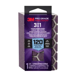 3m Pro Grade Precision 3-In-1 Sanding Sponge 120 Grit