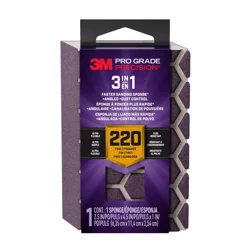 3m Pro Grade Precision 3-In-1 Sanding Sponge 220 Grit